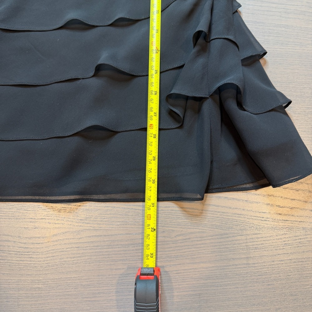 White House Black Market Dress Women 12 Cocktail Ruffle little black dress prom - Picture 8 of 9